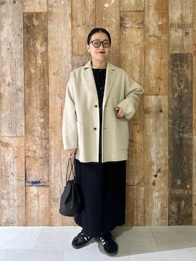「アイテム（その他アウター）」を使った、クボさん（レディース・161cm）の秋コーディネート
