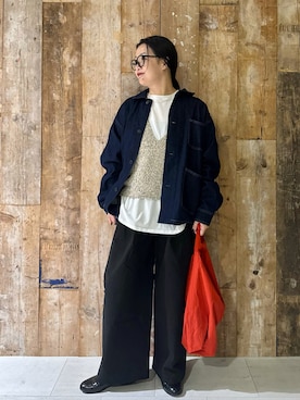 「アイテム（カバーオール）」を使った、クボさん（レディース・161cm）の秋コーディネート