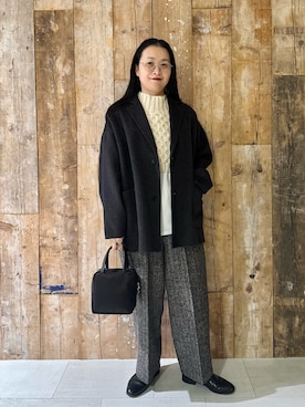 「アイテム（ハンドバッグ）」を使った、クボさん（レディース・161cm）の秋コーディネート