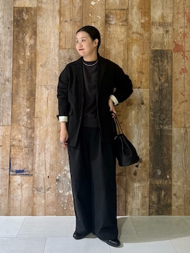 「かぐれ」｜「アイテム（スウェット）」を使った、クボさん（レディース・161cm）の秋コーディネート