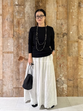 「刺繍」｜クボさん（レディース・161cm）の夏コーディネート