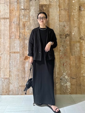 「アイテム（その他アウター、ブラック系）」を使った、クボさん（レディース・161cm）の夏コーディネート