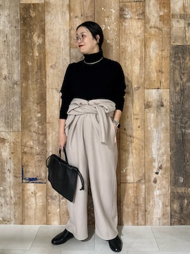 「オトナカジュアル」｜「アイテム（オールインワン・サロペット）」を使った、クボさん（レディース・161cm）の冬コーディネート