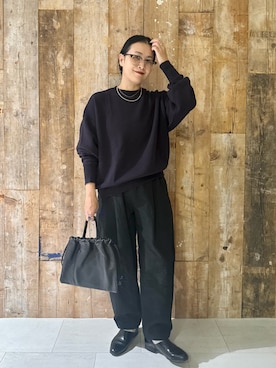 「かぐれ」｜「アイテム（スウェット）」を使った、クボさん（レディース・161cm）の秋コーディネート