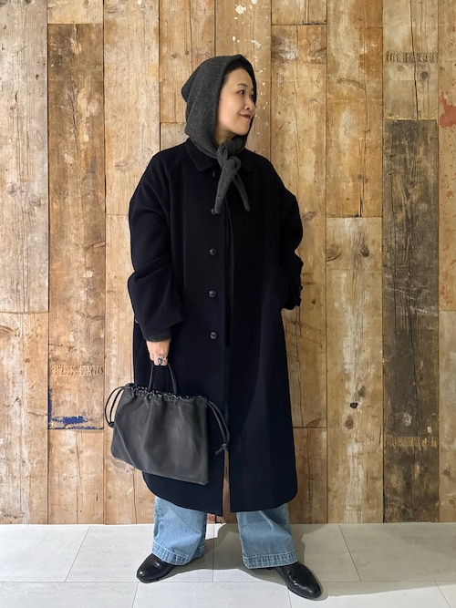 ユーロヴィンテージ　vintage　ダークグレー Vネックニット　モード　ウール ヤクウールVネックニット（ニット/セーター）｜かぐれ（カグレ）の