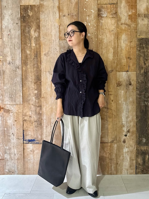 コットンリネンフリルカラーシャツ（シャツ/ブラウス）｜かぐれ