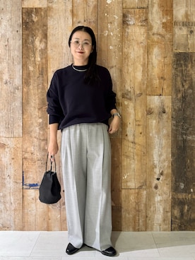 「かぐれ」｜「アイテム（スウェット）」を使った、クボさん（レディース・161cm）の秋コーディネート