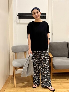 「URBAN RESEARCH DOORS（アーバンリサーチドアーズ）のコクーンシルエットプルオーバー（Tシャツ/カットソー）」を使った、クボさん（レディース・161cm）の夏コーディネート