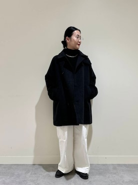 「かぐれ」｜「アイテム（ピーコート）」を使った、クボさん（レディース・161cm）の秋コーディネート