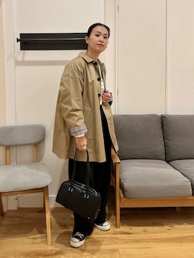 「アイテム（ステンカラーコート）」を使った、クボさん（レディース・161cm）の秋コーディネート
