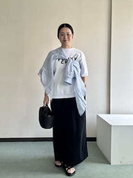 「かぐれ（カグレ）のアイテム（Tシャツ/カットソー）」を使った、クボさん（レディース・161cm）の夏コーディネート