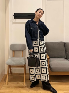 「アイテム（デニムジャケット）」を使った、クボさん（レディース・161cm）の夏コーディネート