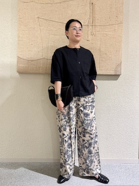 「アイテム（ノーカラージャケット）」を使った、クボさん（レディース・161cm）の夏コーディネート