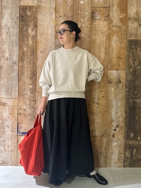 「かぐれ」｜「アイテム（スウェット）」を使った、クボさん（レディース・161cm）の秋コーディネート