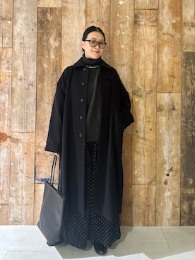 「アイテム（ステンカラーコート）」を使った、クボさん（レディース・161cm）の冬コーディネート