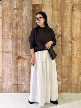 「アイテム（スウェット）」を使った、クボさん（レディース・161cm）の夏コーディネート