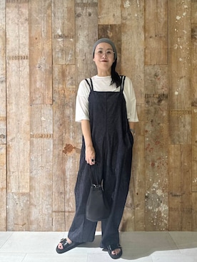 「アイテム（オールインワン・サロペット）」を使った、クボさん（レディース・161cm）の夏コーディネート