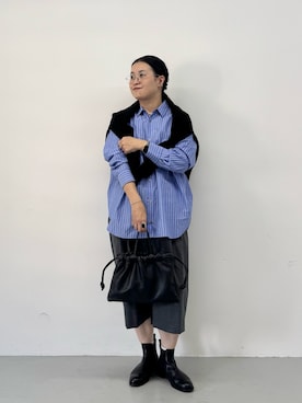 「かぐれ（カグレ）のアイテム（ニット/セーター、ブラック系）」を使った、クボさん（レディース・161cm）の秋コーディネート