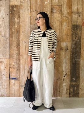 「アイテム（オールインワン・サロペット）」を使った、クボさん（レディース・161cm）の秋コーディネート