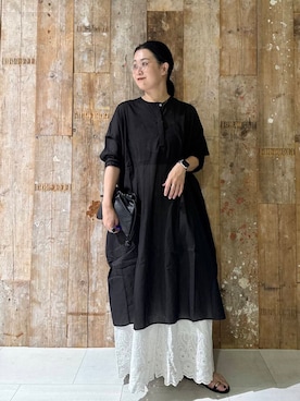 「モノトーン」｜「アイテム（チュニック）」を使った、クボさん（レディース・161cm）の夏コーディネート