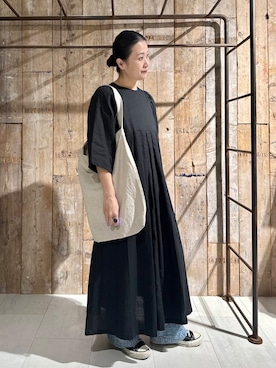 「ナチュラル×カジュアル」｜「アイテム（ワンピース/ドレス）」を使った、クボさん（レディース・161cm）の春コーディネート