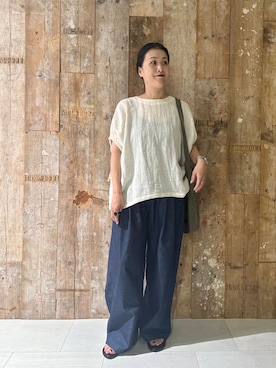 「骨格ナチュラル」｜クボさん（レディース・161cm）の夏コーディネート