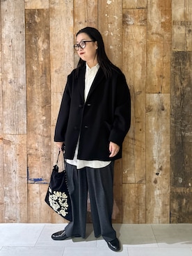 「アイテム（バッグ）」を使った、クボさん（レディース・161cm）の秋コーディネート