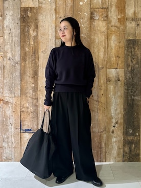 「アイテム（トートバッグ）」を使った、クボさん（レディース・161cm）の秋コーディネート