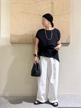 「かぐれ（カグレ）のアイテム（その他パンツ）」を使った、クボさん（レディース・161cm）の夏コーディネート