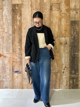 「アイテム（その他雑貨）」を使った、クボさん（レディース・161cm）の秋コーディネート