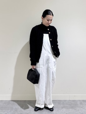 「冬服コーデ」｜「アイテム（サロペット/オーバーオール）」を使った、クボさん（レディース・161cm）の冬コーディネート
