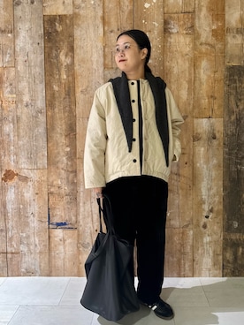 「アイテム（マフラー）」を使った、クボさん（レディース・161cm）の秋コーディネート