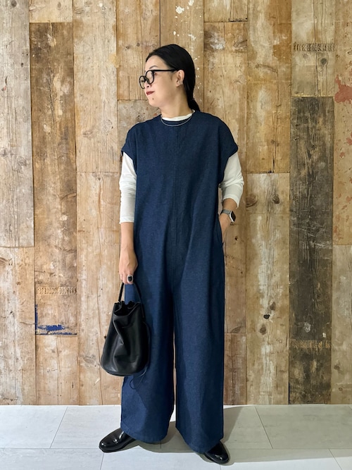 2サイズ展開』デニムワイドオールインワン（その他パンツ）｜か