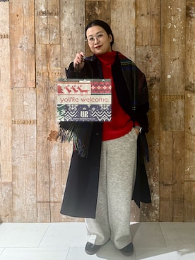 「オトナカジュアル」｜「アイテム（ステンカラーコート）」を使った、クボさん（レディース・161cm）の冬コーディネート