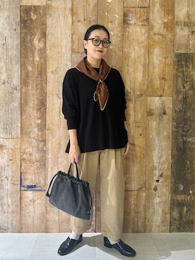 「アイテム（雑貨/ホビー）」を使った、クボさん（レディース・161cm）の秋コーディネート
