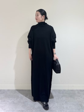 「冬服コーデ」｜「アイテム（ワンピース）」を使った、クボさん（レディース・161cm）の冬コーディネート