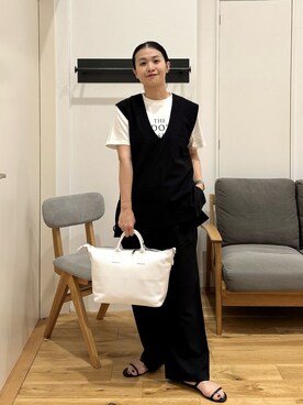 「MARCO BIANCHINI（マルコビアンチーニ）のアイテム」を使った、クボさん（レディース・161cm）の夏コーディネート