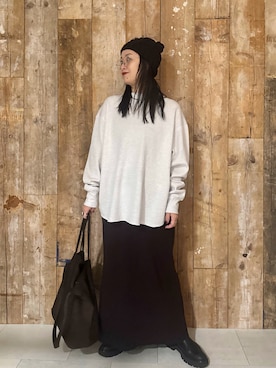 「アイテム（ニットキャップ/ビーニー）」を使った、クボさん（レディース・161cm）の秋コーディネート