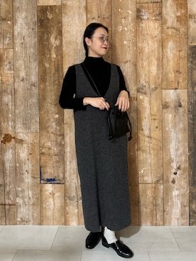 「かぐれ」｜「アイテム（ワンピース/ドレス）」を使った、クボさん（レディース・161cm）の冬コーディネート