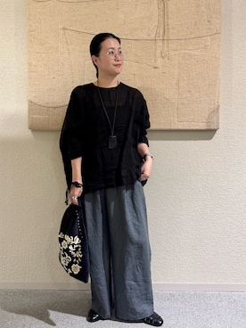 「リネン」｜クボさん（レディース・161cm）の春コーディネート