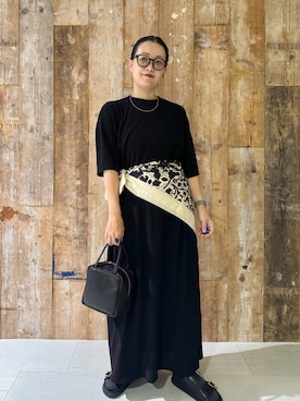 「アイテム（ネックレス）」を使った、クボさん（レディース・161cm）の夏コーディネート