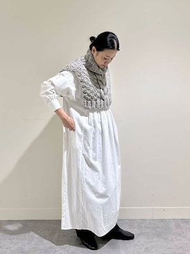 「アイテム（ネックウォーマー/スヌード）」を使った、クボさん（レディース・161cm）の秋コーディネート