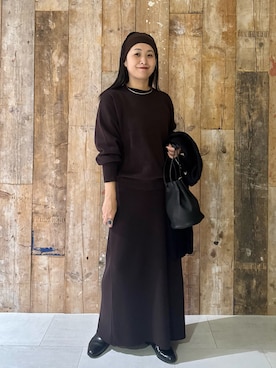 「アイテム（ベスト）」を使った、クボさん（レディース・161cm）の秋コーディネート