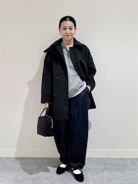 「かぐれ」｜「アイテム（ピーコート）」を使った、クボさん（レディース・161cm）の冬コーディネート