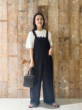 「骨格ナチュラル」｜「アイテム（サロペット/オーバーオール）」を使った、クボさん（レディース・161cm）の夏コーディネート