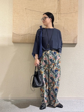「柄パンツ」｜クボさん（レディース・161cm）の春コーディネート