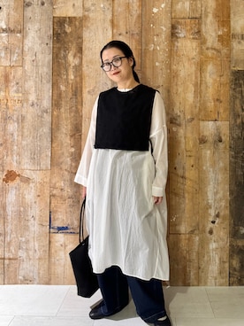 「かぐれ（カグレ）のアイテム（チュニック）」を使った、クボさん（レディース・161cm）の秋コーディネート