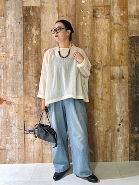 「アイテム（デニムパンツ）」を使った、クボさん（レディース・161cm）の秋コーディネート