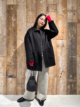 「アイテム（その他アウター）」を使った、クボさん（レディース・161cm）の秋コーディネート