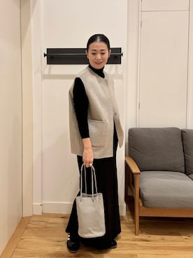 「かぐれ（カグレ）のコットン2タックワイドパンツ（その他パンツ）」を使った、クボさん（レディース・161cm）の秋コーディネート